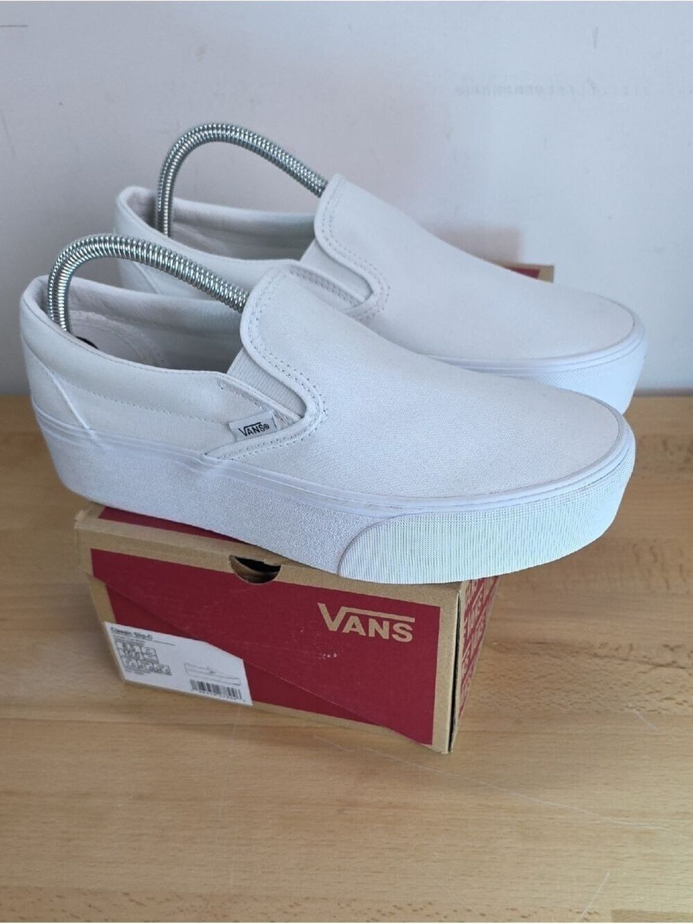 Vans White Platform Slip-On Sneakers Men 8.5